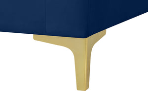 Julia Velvet / Engineered Wood / Metal / Foam Contemporary Navy Velvet Modular Corner Chair - 37.5" W x 37.5" D x 33" H