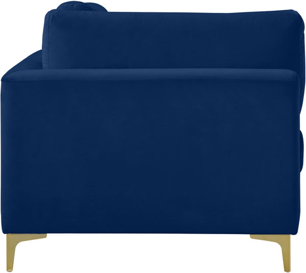 Julia Velvet / Engineered Wood / Metal / Foam Contemporary Navy Velvet Modular Corner Chair - 37.5" W x 37.5" D x 33" H