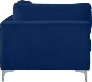 Julia Velvet / Engineered Wood / Metal / Foam Contemporary Navy Velvet Modular Corner Chair - 37.5" W x 37.5" D x 33" H