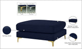 Julia Velvet / Engineered Wood / Metal / Foam Contemporary Navy Velvet Modular Ottoman - 35" W x 39.5" D x 19" H