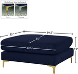 Julia Velvet / Engineered Wood / Metal / Foam Contemporary Navy Velvet Modular Ottoman - 35" W x 39.5" D x 19" H