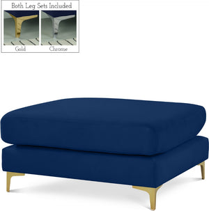Julia Velvet / Engineered Wood / Metal / Foam Contemporary Navy Velvet Modular Ottoman - 35" W x 39.5" D x 19" H