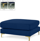 Julia Velvet / Engineered Wood / Metal / Foam Contemporary Navy Velvet Modular Ottoman - 35" W x 39.5" D x 19" H