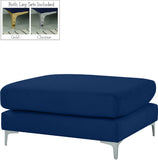 Julia Velvet / Engineered Wood / Metal / Foam Contemporary Navy Velvet Modular Ottoman - 35" W x 39.5" D x 19" H