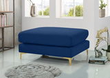 Julia Velvet / Engineered Wood / Metal / Foam Contemporary Navy Velvet Modular Ottoman - 35" W x 39.5" D x 19" H