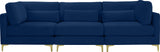 Julia Velvet / Engineered Wood / Metal / Foam Contemporary Navy Velvet Modular Sofa (3 Boxes) - 108.5" W x 37.5" D x 33" H