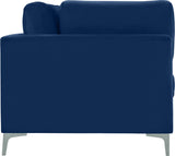 Julia Velvet / Engineered Wood / Metal / Foam Contemporary Navy Velvet Modular Sofa (4 Boxes) - 142" W x 37.5" D x 33" H