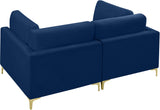 Julia Velvet / Engineered Wood / Metal / Foam Contemporary Navy Velvet Modular Sofa - 75" W x 37.5" D x 33" H