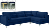 Julia Velvet / Engineered Wood / Metal / Foam Contemporary Navy Velvet Modular Sectional (4 Boxes) - 108.5" W x 71" D x 33" H