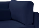 Julia Velvet / Engineered Wood / Metal / Foam Contemporary Navy Velvet Modular Sectional (6 Boxes) - 142" W x 77" D x 33" H