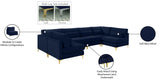 Julia Velvet / Engineered Wood / Metal / Foam Contemporary Navy Velvet Modular Sectional (6 Boxes) - 142" W x 71" D x 33" H