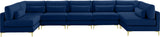 Julia Velvet / Engineered Wood / Metal / Foam Contemporary Navy Velvet Modular Sectional (7 Boxes) - 175.5" W x 71" D x 33" H