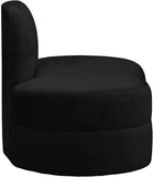 Mitzy Velvet / Engineered Wood / Foam Contemporary Black Velvet Chair - 44" W x 31.5" D x 32" H