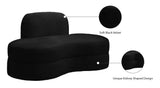 Mitzy Velvet / Engineered Wood / Foam Contemporary Black Velvet Loveseat - 62" W x 34" D x 32" H