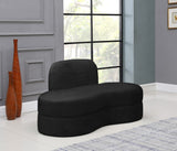 Mitzy Velvet / Engineered Wood / Foam Contemporary Black Velvet Loveseat - 62" W x 34" D x 32" H