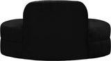 Mitzy Velvet / Engineered Wood / Foam Contemporary Black Velvet Loveseat - 62" W x 34" D x 32" H