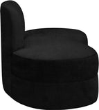 Mitzy Velvet / Engineered Wood / Foam Contemporary Black Velvet Loveseat - 62" W x 34" D x 32" H