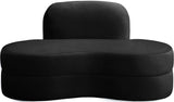 Mitzy Velvet / Engineered Wood / Foam Contemporary Black Velvet Loveseat - 62" W x 34" D x 32" H