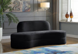 Mitzy Velvet / Engineered Wood / Foam Contemporary Black Velvet Sofa - 80" W x 34" D x 32" H
