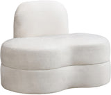 Mitzy Velvet / Engineered Wood / Foam Contemporary Cream Velvet Chair - 44" W x 31.5" D x 32" H