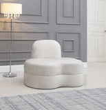 Mitzy Velvet / Engineered Wood / Foam Contemporary Cream Velvet Chair - 44" W x 31.5" D x 32" H