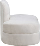 Mitzy Velvet / Engineered Wood / Foam Contemporary Cream Velvet Chair - 44" W x 31.5" D x 32" H