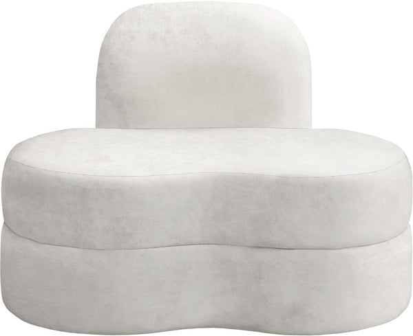 Mitzy Velvet / Engineered Wood / Foam Contemporary Cream Velvet Chair - 44" W x 31.5" D x 32" H