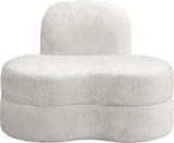 Mitzy Velvet / Engineered Wood / Foam Contemporary Cream Velvet Chair - 44" W x 31.5" D x 32" H