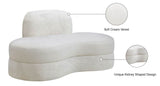 Mitzy Velvet / Engineered Wood / Foam Contemporary Cream Velvet Loveseat - 62" W x 34" D x 32" H