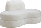 Mitzy Velvet / Engineered Wood / Foam Contemporary Cream Velvet Loveseat - 62" W x 34" D x 32" H