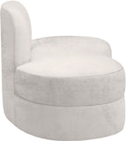 Mitzy Velvet / Engineered Wood / Foam Contemporary Cream Velvet Loveseat - 62" W x 34" D x 32" H