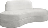 Mitzy Velvet / Engineered Wood / Foam Contemporary Cream Velvet Sofa - 80" W x 34" D x 32" H