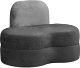 Mitzy Velvet / Engineered Wood / Foam Contemporary Grey Velvet Chair - 44" W x 31.5" D x 32" H