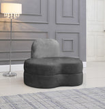 Mitzy Velvet / Engineered Wood / Foam Contemporary Grey Velvet Chair - 44" W x 31.5" D x 32" H