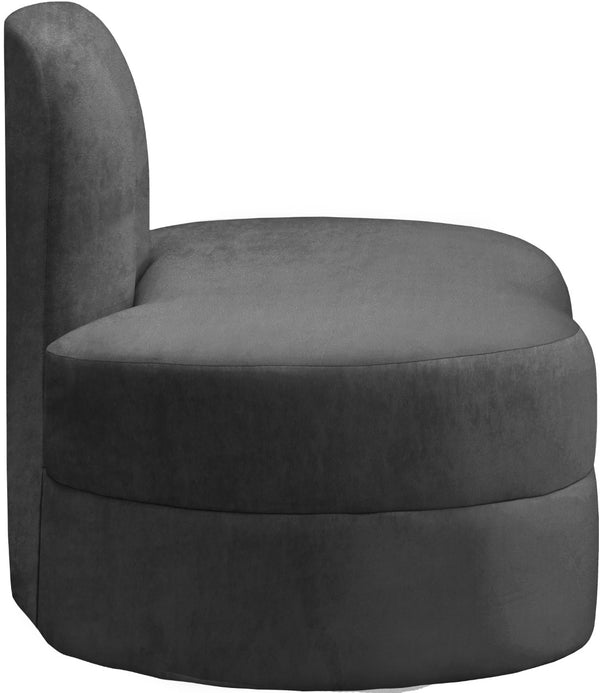 Mitzy Velvet / Engineered Wood / Foam Contemporary Grey Velvet Chair - 44" W x 31.5" D x 32" H