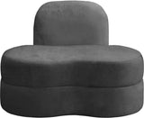 Mitzy Velvet / Engineered Wood / Foam Contemporary Grey Velvet Chair - 44" W x 31.5" D x 32" H