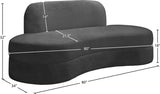 Mitzy Velvet / Engineered Wood / Foam Contemporary Grey Velvet Sofa - 80" W x 34" D x 32" H
