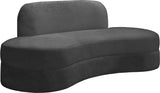 Mitzy Velvet / Engineered Wood / Foam Contemporary Grey Velvet Sofa - 80" W x 34" D x 32" H