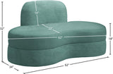 Mitzy Velvet / Engineered Wood / Foam Contemporary Mint Velvet Loveseat - 62" W x 34" D x 32" H