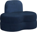 Mitzy Velvet / Engineered Wood / Foam Contemporary Navy Velvet Chair - 44" W x 31.5" D x 32" H