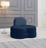 Mitzy Velvet / Engineered Wood / Foam Contemporary Navy Velvet Chair - 44" W x 31.5" D x 32" H