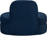 Mitzy Velvet / Engineered Wood / Foam Contemporary Navy Velvet Chair - 44" W x 31.5" D x 32" H