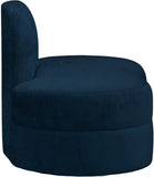 Mitzy Velvet / Engineered Wood / Foam Contemporary Navy Velvet Chair - 44" W x 31.5" D x 32" H