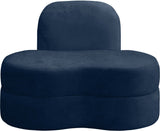 Mitzy Velvet / Engineered Wood / Foam Contemporary Navy Velvet Chair - 44" W x 31.5" D x 32" H