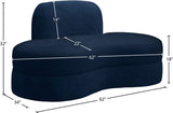 Mitzy Velvet / Engineered Wood / Foam Contemporary Navy Velvet Loveseat - 62" W x 34" D x 32" H