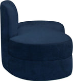 Mitzy Velvet / Engineered Wood / Foam Contemporary Navy Velvet Loveseat - 62" W x 34" D x 32" H