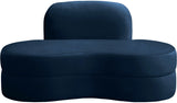 Mitzy Velvet / Engineered Wood / Foam Contemporary Navy Velvet Loveseat - 62" W x 34" D x 32" H