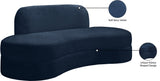 Mitzy Velvet / Engineered Wood / Foam Contemporary Navy Velvet Sofa - 80" W x 34" D x 32" H