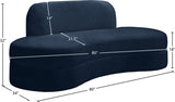 Mitzy Velvet / Engineered Wood / Foam Contemporary Navy Velvet Sofa - 80" W x 34" D x 32" H