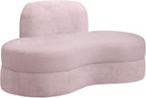 Mitzy Velvet / Engineered Wood / Foam Contemporary Pink Velvet Loveseat - 62" W x 34" D x 32" H